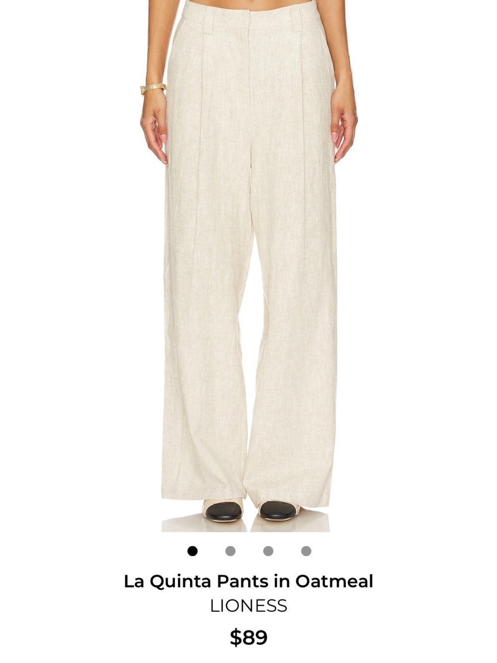 Lioness Wide-Leg Linen-Blend Pants in Oatmeal